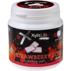 XylitLife Tuggummi Sour Strawberry - 60st