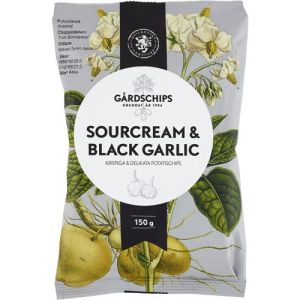 Gårdschips Sourcream & Black garlic - 150g