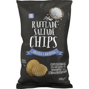 Garant Chips Räfflade Saltade  - 200g