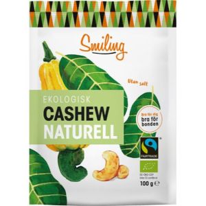Smiling Cashewnötter Naturell Fairtrade/Eko - 100 g
