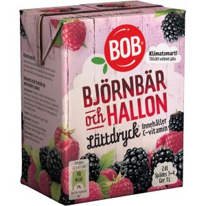 BOB Lättdryck Björnbär/Hallon - 20 cl