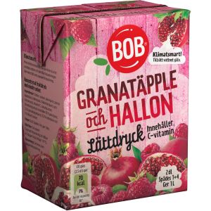 BOB Lättdryck Granatäpple och Hallon - 2 dl