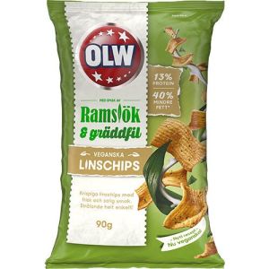 OLW Linschips Ramslök & Gräddfil - 90 g