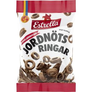 Candypeople Chokladdoppade Jordnötsringar - 100g