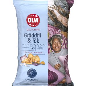 OLW Premiumchips Gräddfil & Lök - 150 gram