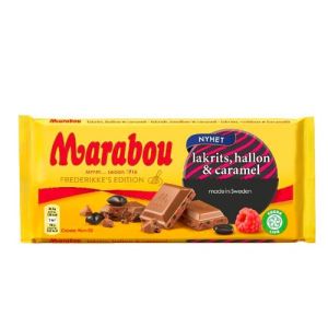Marabou Lakrits, hallon, Caramel - 185 g