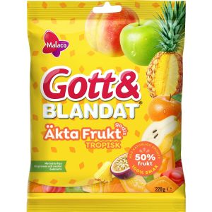 Malaco Gott & Blandat Äkta Frukt Tropisk - 220g