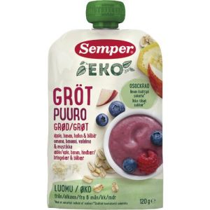 Semper ECO RTE gröt blåbär & hallon 6 m - 120g