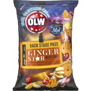 OLW Chips Ingefära & Mild Chili - 250 g