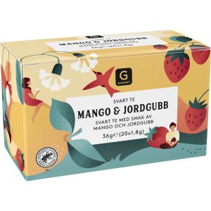 Garant Svart te Mango och Jordgubb - 36gr