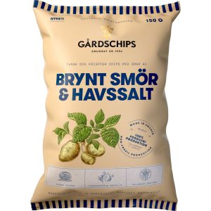 Gårdschips Potatischips Brynt smör & Havssalt - 150g