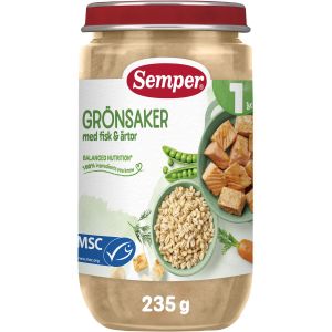 Semper Grönsaker med Fisk & Ärtor - 235g
