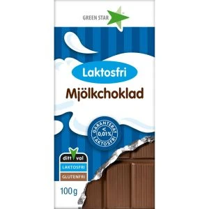 Green Star Laktosfri Mjölkchoklad - 100g