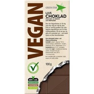 Green Star Vegan Ljus Choklad EKO - 100 g