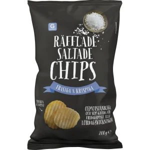 Garant Chips Räfflade Saltade  - 200g