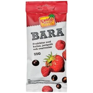 Exotic Snacks BARA Jordgubb, hallon, svartvinbär - 55g