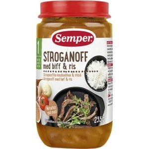 Semper Stroganoff med biff & ris 1 år - 235G