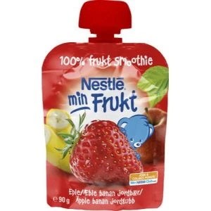 NESTLÉ Min frukt Äpple Banan Jordgubb 6 M - 90 G