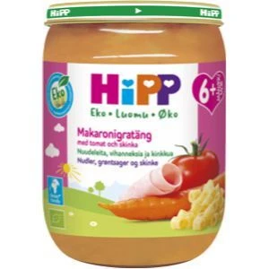 Hipp Makaronigratäng m tomat & skinka 6m - 190 g