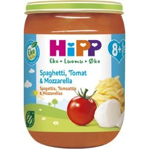 Hipp Spaghetti, Tomat & Mozzarella 8m - 190 g