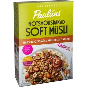 Paulúns Soft Müsli Hasselnöt, Mandel - 375 g