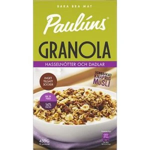 Paulúns Granola Hasselnötter Dadlar - 450 g