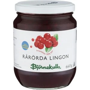 Björnekulla Rårörda Lingon Extra - 660g