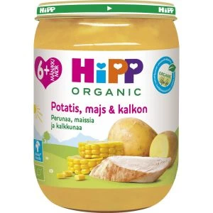 Hipp Potatis, Majs & Kalkon 6m - 190 g