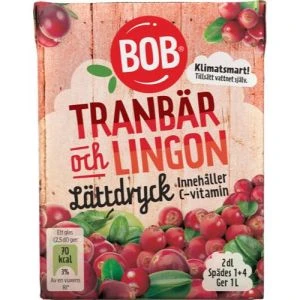 BOB Lättdryck Lingon Tranbär - 20 cl