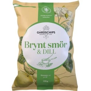 Gårdschips Potatischips Brynt smör & dill - 150g