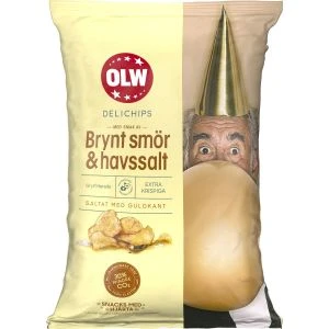 OLW Premiumchips Brynt smör & Havssalt - 150g