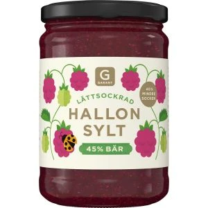 Garant Hallonsylt Lättsockrad - 375gr