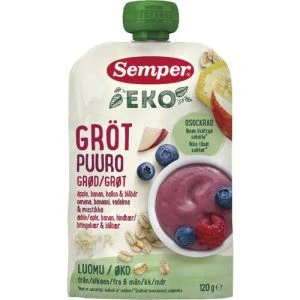 Semper ECO RTE gröt blåbär & hallon 6 m - 120g