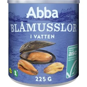 ABBA ASC Musslor i vatten - 225 g