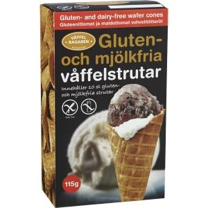 Våffelbagaren Gluten- och mjölkfria Våffelstrutar - 115 g