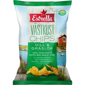 Estrella Västkustchips Dill & Gräslök - 180 g