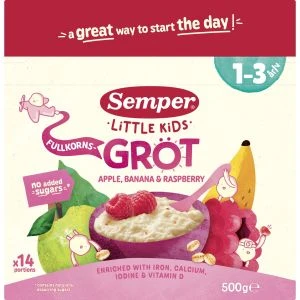 Semper Fullkornsgröt Äpple, Banan, Hallon 1-3 år - 500 gram