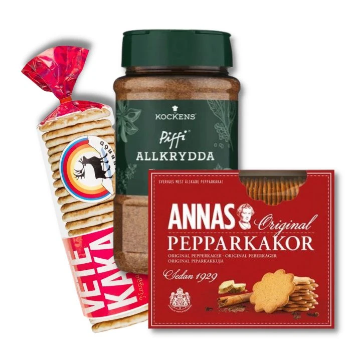 Topp 3 storsäljare i kategorin Svensk mat. Polarbröd Vetekaka, Kockens Piffi Allkrydda och Annas Pepparkakor. Klicka på bilden för att se fler storsäljare.