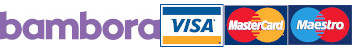 Kortbetalningsalternativ via Bambora. VISA, MasterCard samt Maestro